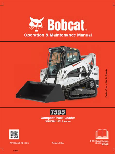 bobcat t595 maintenance manual